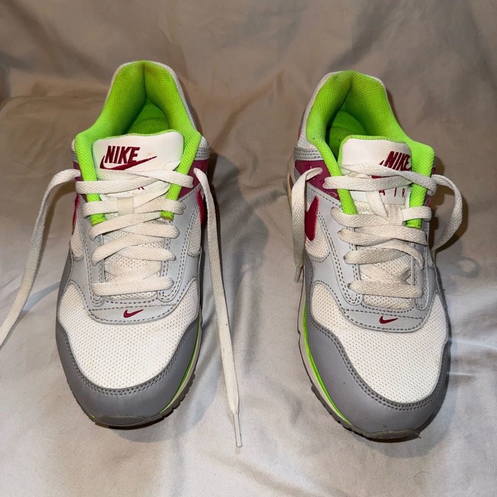 Nike Kids' White, Gray, and Green Sneakers
